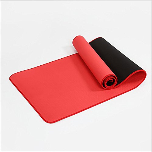 GAOJUAN Yoga Matte 6Mm Smart TPE Umweltschutz Yogamatte Locking Side Yoga Matte Schwangere Frauen Verfügbar Fitness Matte Mit Trageriemen (Größe: 183 * 61 cm),Watermelonred