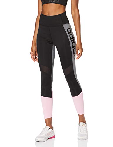 adidas Damen Design 2 Move Colorblock High-Rise 7/8 Tights, Black/True Pink, M