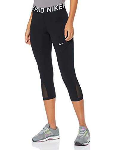 Nike Damen W NP PRO CAPRI Sport Trousers, black/White, M