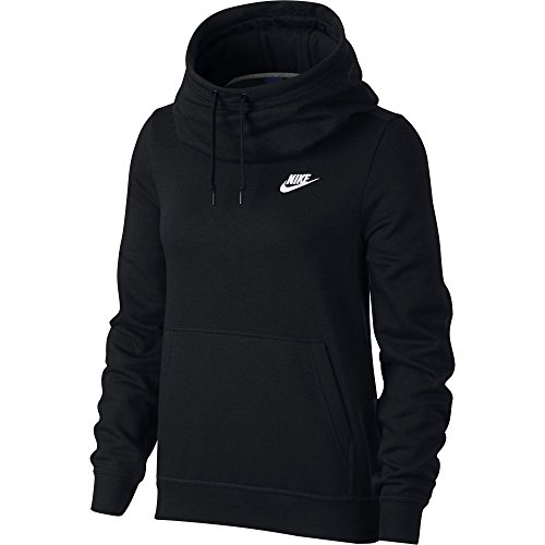 Nike Damen W NSW Fnl FLC Kapuzen Sweatshirt, Schwarz (Black/White), M