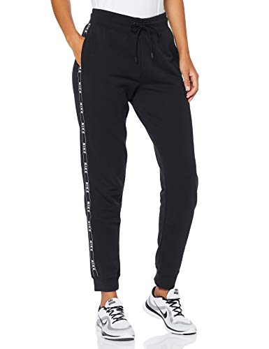 Nike Damen W NSW Logo Tape Pants, Black/White, M