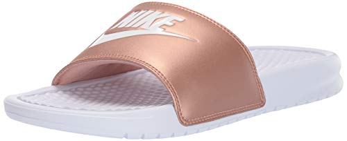 Nike Damen WMNS Benassi JDI Dusch- & Badeschuhe, Mehrfarbig White/MTLC Red Bronze 000, 39 EU