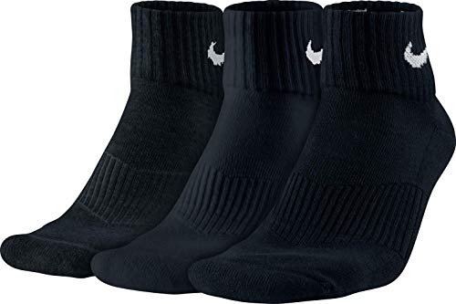 Nike Herren Strümpfe Cushion Quarter, 3er Pack - Schwarz (Black/White), 42-46 EU