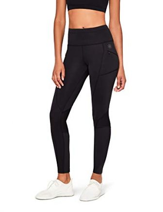 AURIQUE Thermal Running Sport Leggings, Schwarz (Black), 42 (Herstellergröße: X-Large)