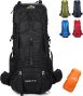 onyorhan 70L+5L Reiserucksack Trekkingrucksack Wanderrucksack Camping Kletterrucksack Bergsteigen Rucksack Herren Damen Frauen Männer (Schwarz)