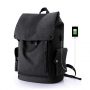 Wind Took Laptop Rucksack Damen Herren Daypack mit USB Port-Anschluss für 15,6 Zoll Notebook, Wasserabweisend Schulrucksack Schulranzen, Schwarz